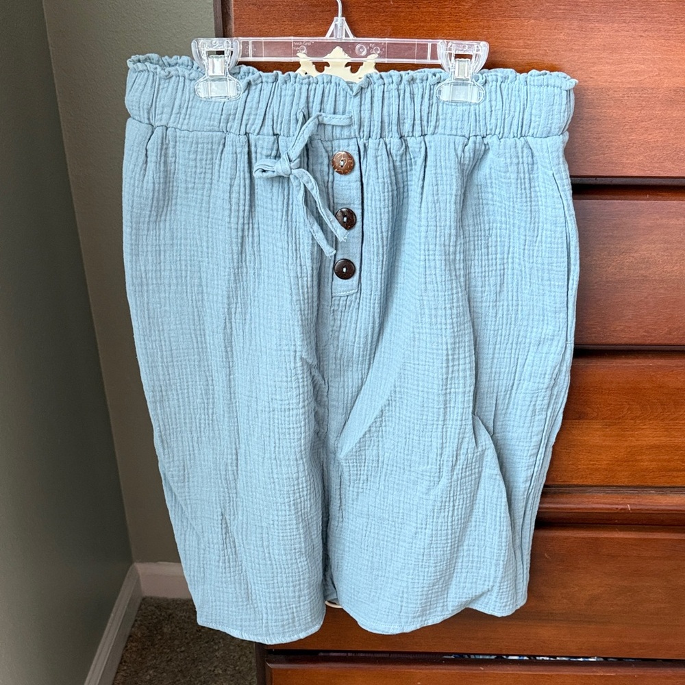 Light Blue Button Skirt